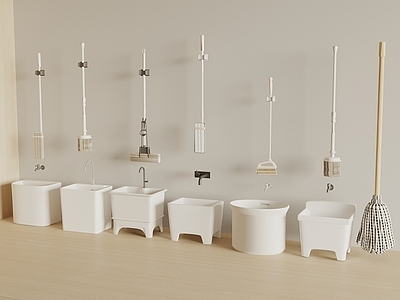 奶油风拖把池 拖把池 拖把