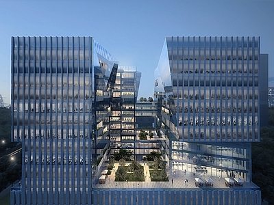 现代主义科研办公楼 现代办公楼 现代多层办公楼