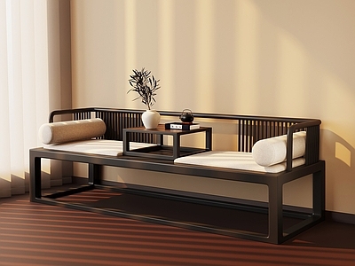 新中式双人沙发