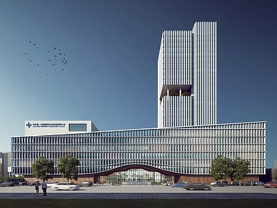 现代主义企业总部 现代办公楼 办公楼