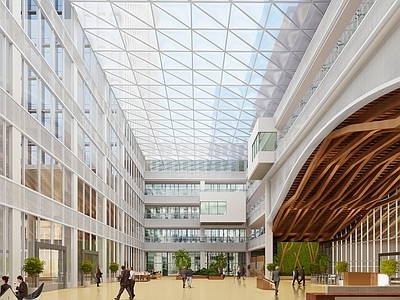 现代主义中庭 现代办公室 现代大堂