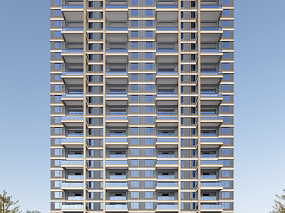 高层住宅 越秀高层住宅建筑 双拼 T2 精工立面