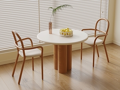 奶油风休闲桌椅