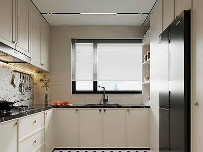 奶油风封闭式厨房