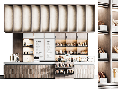 现代简约甜品面包店 甜品店 面包店 咖啡厅吧台