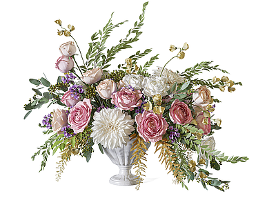 法式花艺 婚礼吉祥 花器独立层 鲜花 花艺
