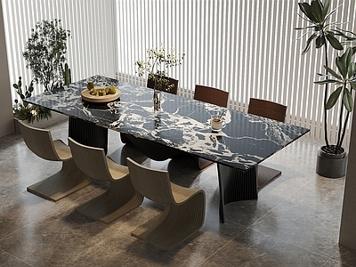 意式极简餐桌椅