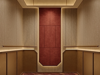 新中式电梯间 电梯轿厢 新中式