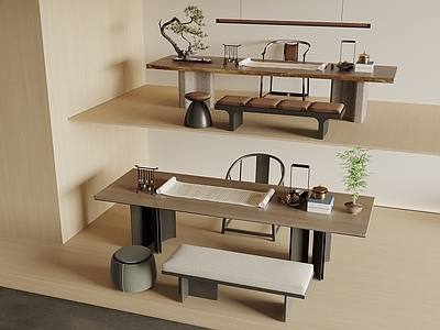 新中式书桌椅 新中式书桌椅