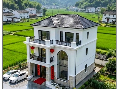 现代别墅建筑 三层乡村别墅方案 独栋别墅 三层别墅 自建房 施工图