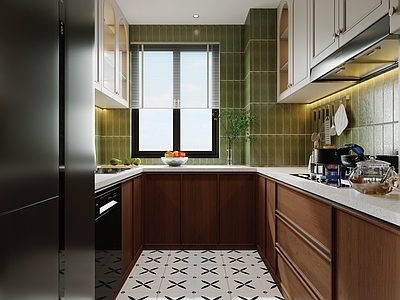 中古风封闭式厨房