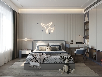 现代简约男孩房