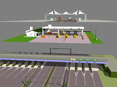 现代主义收费站 高速收费站 收费站