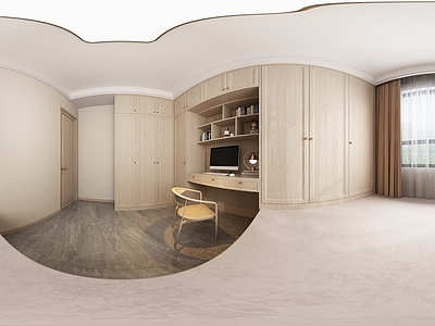 奶油风书房 原木风简约卧室 地炕 卧室 简约