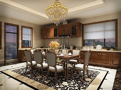 美式别墅餐厅