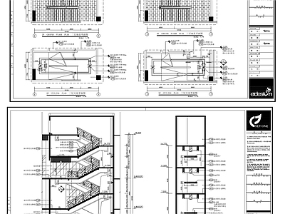 现代楼梯节点 楼梯剖面 施工图