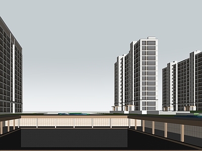 现代简约小区建筑 现代简约 高端高层住宅 雅典 刚需