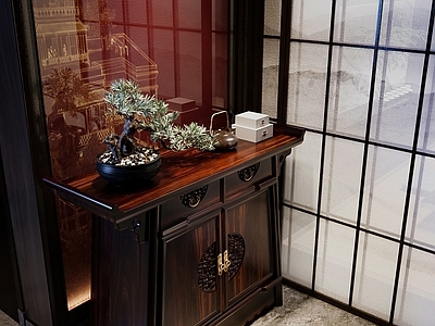 新中式餐边柜 新中式玄关柜