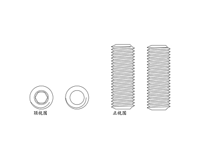现代五金管件 沉头螺丝 平口螺丝 扁平螺丝 平头机丝 平尾螺丝 施工图