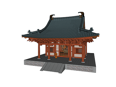 唐式建筑寺庙建筑 营造法式 宁波保国寺 古建复原 宋代三间大殿