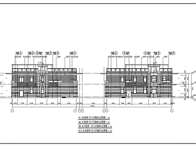现代别墅建筑 别墅区规划设计 联排别墅 施工图
