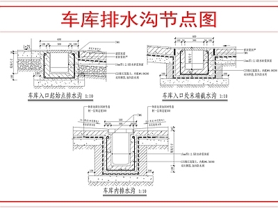 景观节点 车库排水沟节点图 施工图