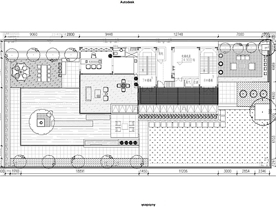 办公景观 办公楼屋顶景观 施工图