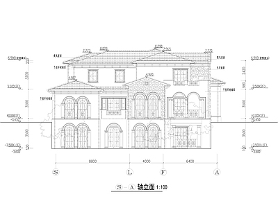 欧式别墅建筑 自建房 独栋别墅 农村别墅 施工图