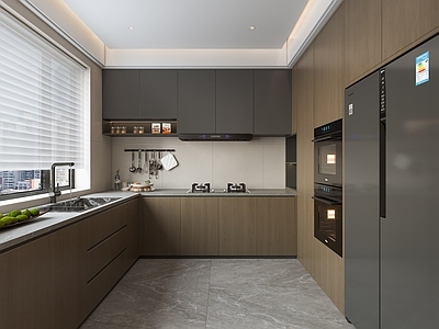 现代简约封闭式厨房 意式厨房 现代厨房 高级厨房