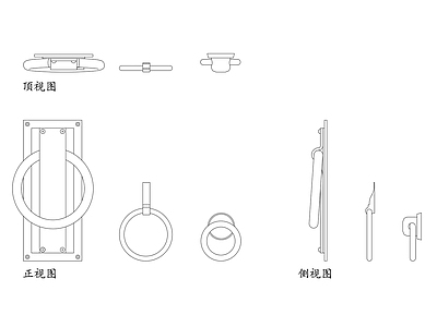 现代五金管件 入门敲门器 自动敲门器 简易敲门器 家用敲门器 便捷敲门器 施工图
