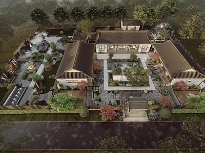 新中式别墅庭院