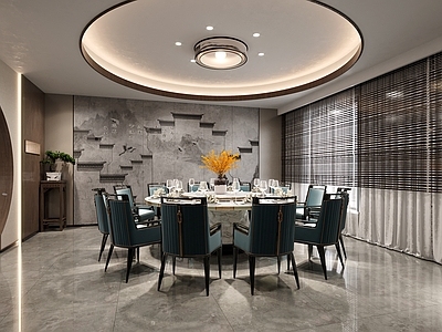 新中式包厢 餐饮店包厢 餐饮店茶室麻将室 过道 酒店包厢