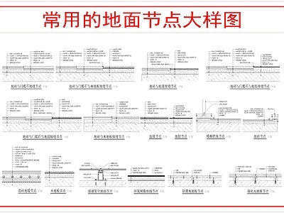 墙面节点 综合地面节点图 施工图