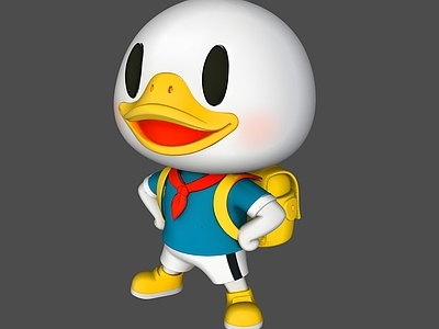 卡通风格虚拟人物 卡通鸭动物雕塑