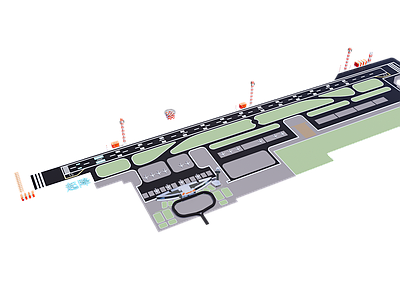 极简主义机场 机场航道 航向台 机场气象台 机场信标 机场跑道