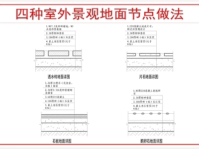 景观节点 景观地面做法 施工图