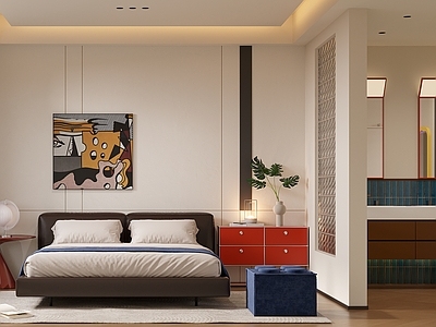 现代波普风衣帽间 包豪斯卧室 多巴胺卧室 包豪斯衣帽间