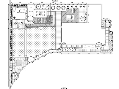 现代简约庭院 私家庭院 现代花园 施工图
