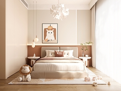 奶油风通用儿童房 女儿房