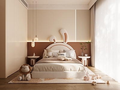 奶油风通用儿童房 女儿房