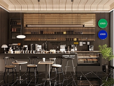 现代简约咖啡厅 现代咖啡厅 奶茶店 水吧台 咖啡餐桌椅