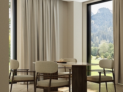 奶油风别墅餐厅