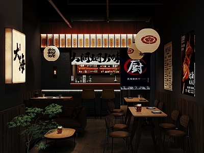 日式日料店 夜景日式小酒馆 居酒屋 烧烤店 日式居酒屋 灯笼灯