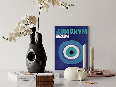 现代简约摆件组合 装饰摆件组合hu 花艺摆件 书籍杂志 饰品 桌面摆件