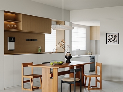 现代原木风家居餐厅 原木风餐厅 中古风餐厅 原木风餐边柜 中古风餐桌椅 现代风餐厅