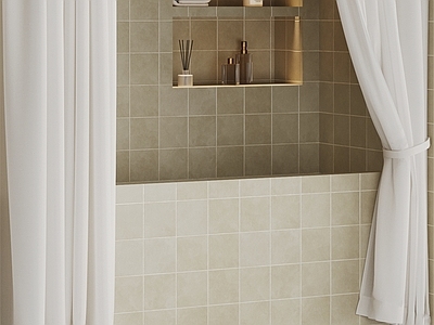 奶油风卫生间 卫生间