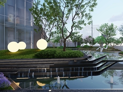 现代简约商业综合体景观