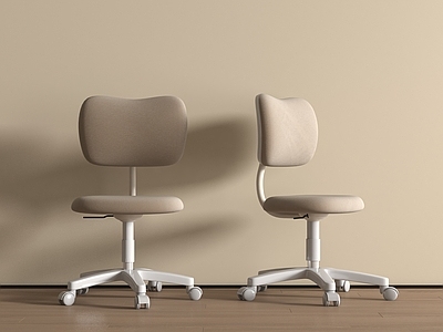 奶油风办公椅 现代奶油风休闲椅 滑轮椅