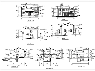 中式别墅建筑 中式别墅方案 施工图