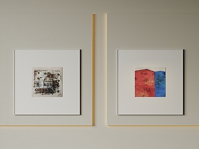 极简组合画 现代极简挂画 抽象装饰画 高端艺术挂画 侘寂中古风画 意式肌理油画